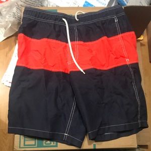 Gap board shorts swim trunks orange navy blue mens